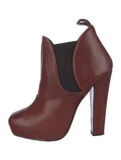 Pre-owned Proenza Schouler Leather Chelsea Boots In Brown