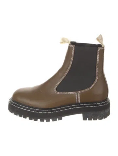 Pre-owned Proenza Schouler Leather Chelsea Boots In Brown