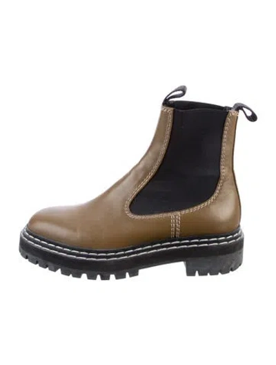 Pre-owned Proenza Schouler Leather Chelsea Boots In Brown