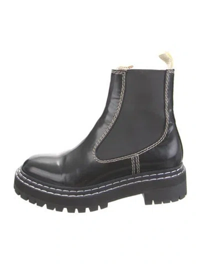 Pre-owned Proenza Schouler Leather Chelsea Boots In Green