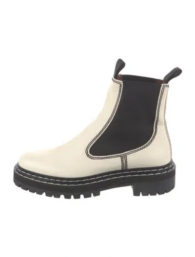 Pre-owned Proenza Schouler Leather Chelsea Boots In Neutral