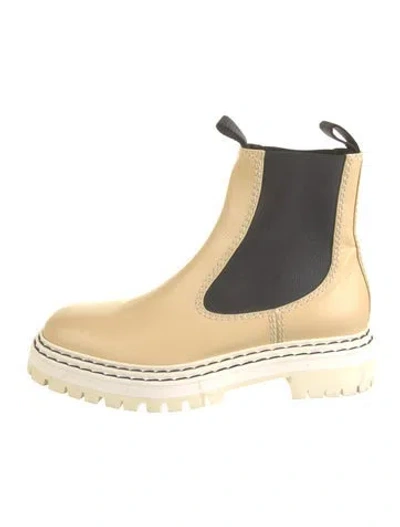 Pre-owned Proenza Schouler Leather Chelsea Boots In Neutral