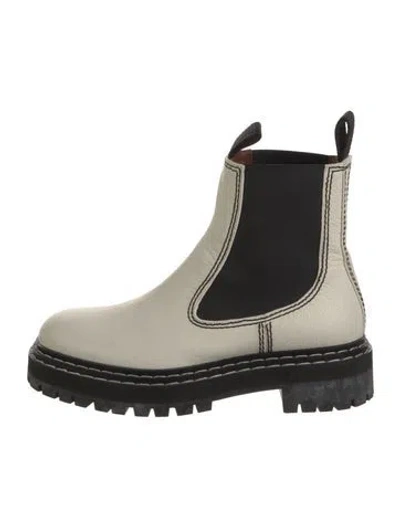 Pre-owned Proenza Schouler Leather Chelsea Boots In Neutral