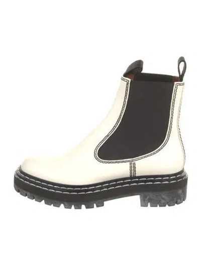 Pre-owned Proenza Schouler Leather Chelsea Boots In White