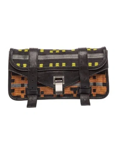 Pre-owned Proenza Schouler Leather Clutch In Black
