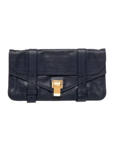 Pre-owned Proenza Schouler Leather Clutch In Blue