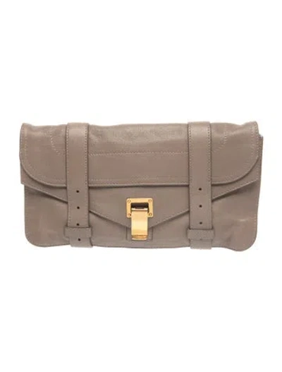 Pre-owned Proenza Schouler Leather Clutch In Brown