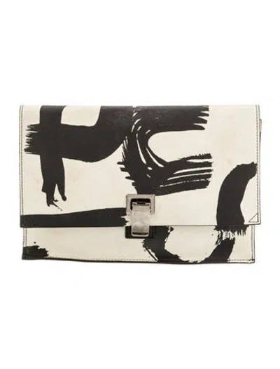 Pre-owned Proenza Schouler Leather Clutch In Neutral