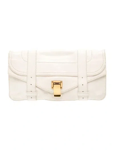 Pre-owned Proenza Schouler Leather Clutch In Neutral