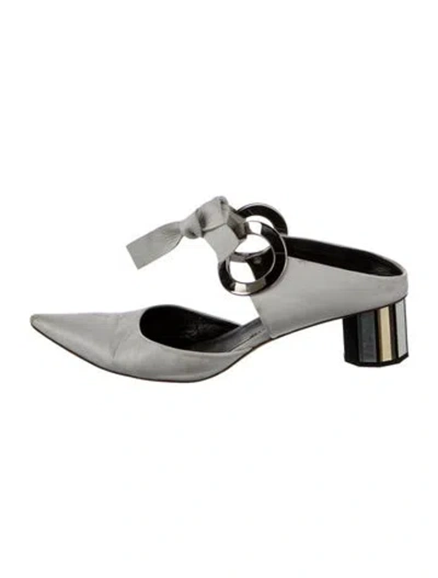 Pre-owned Proenza Schouler Leather Colorblock Pattern Mules In Multi