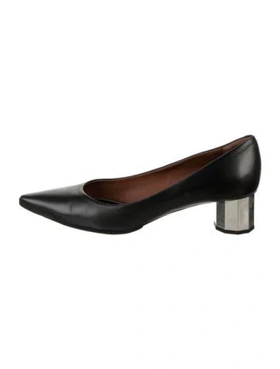 Pre-owned Proenza Schouler Leather Colorblock Pattern Pumps In Black