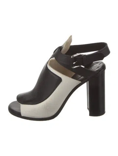 Pre-owned Proenza Schouler Leather Colorblock Pattern Pumps In Black/white
