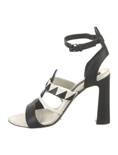 Pre-owned Proenza Schouler Leather Colorblock Pattern Sandals In Multi
