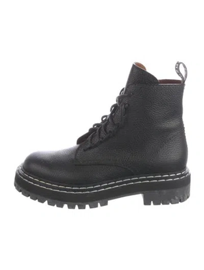 Pre-owned Proenza Schouler Leather Combat Boots In Black