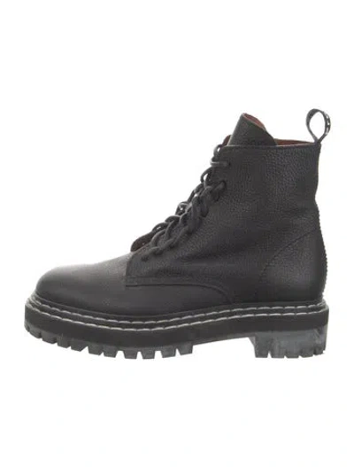 Pre-owned Proenza Schouler Leather Combat Boots In Black