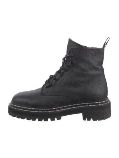 Pre-owned Proenza Schouler Leather Combat Boots In Black