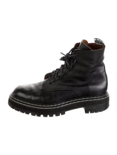 Pre-owned Proenza Schouler Leather Combat Boots In Black