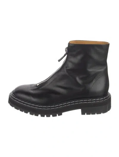 Pre-owned Proenza Schouler Leather Combat Boots In Black