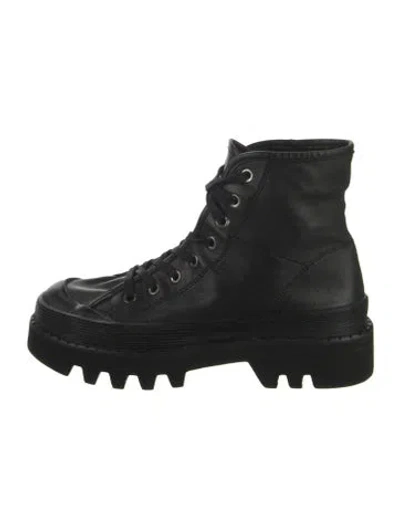Pre-owned Proenza Schouler Leather Combat Boots In Black