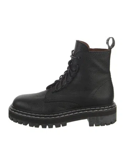 Pre-owned Proenza Schouler Leather Combat Boots In Black