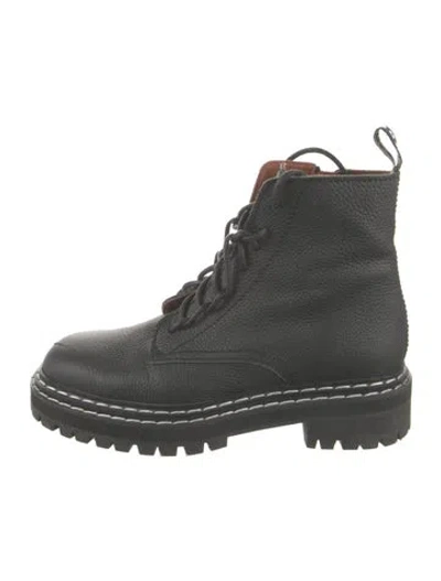 Pre-owned Proenza Schouler Leather Combat Boots In Black