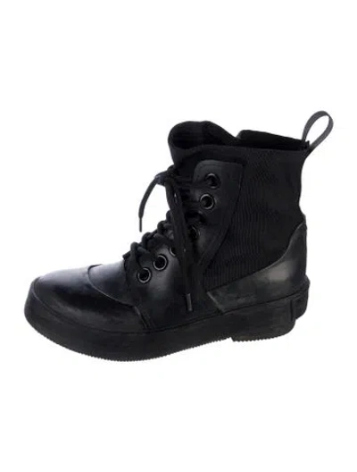 Pre-owned Proenza Schouler Leather Combat Boots In Blue