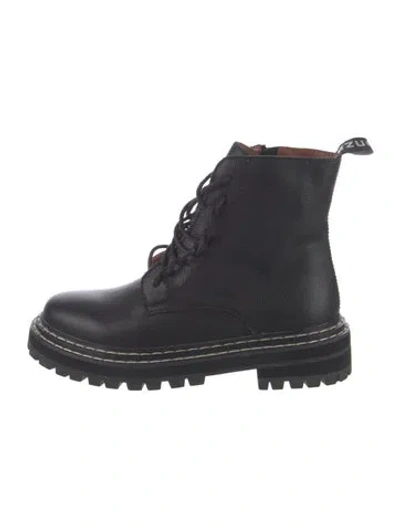 Pre-owned Proenza Schouler Leather Combat Boots In Multi