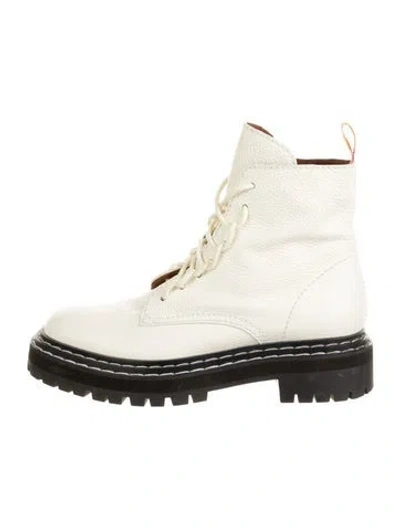 Pre-owned Proenza Schouler Leather Combat Boots In Neutral
