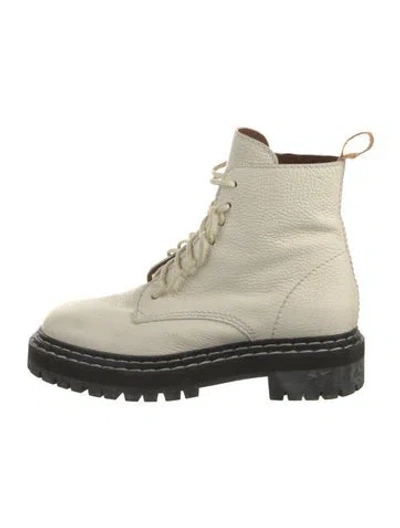 Pre-owned Proenza Schouler Leather Combat Boots In Neutral