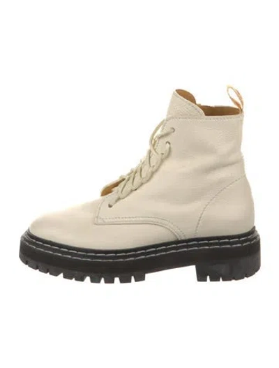 Pre-owned Proenza Schouler Leather Combat Boots In Neutral