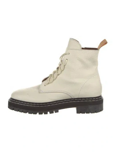 Pre-owned Proenza Schouler Leather Combat Boots In Neutral