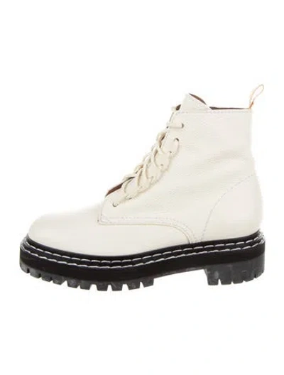 Pre-owned Proenza Schouler Leather Combat Boots In Neutral