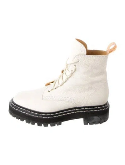 Pre-owned Proenza Schouler Leather Combat Boots In Neutrals
