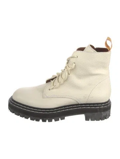 Pre-owned Proenza Schouler Leather Combat Boots In Neutrals