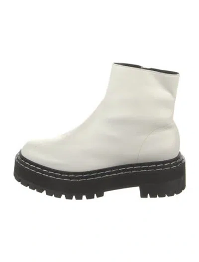 Pre-owned Proenza Schouler Leather Combat Boots In White
