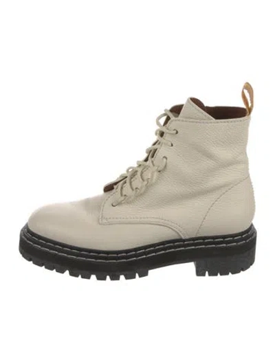 Pre-owned Proenza Schouler Leather Combat Boots In White