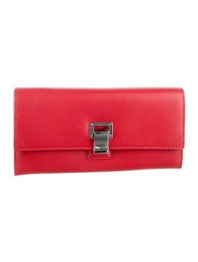 Pre-owned Proenza Schouler Leather Continental Wallet In Red