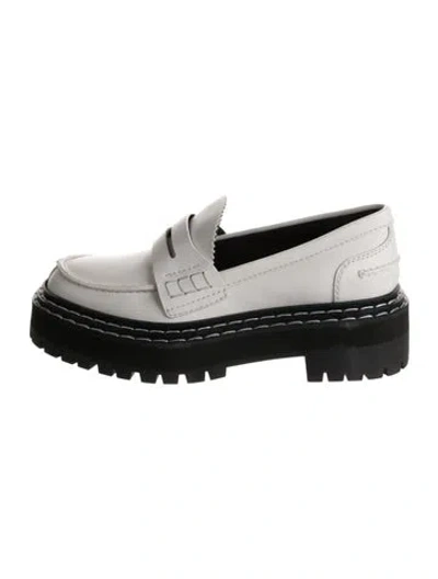 Pre-owned Proenza Schouler Leather Cutout Accent Loafers In White