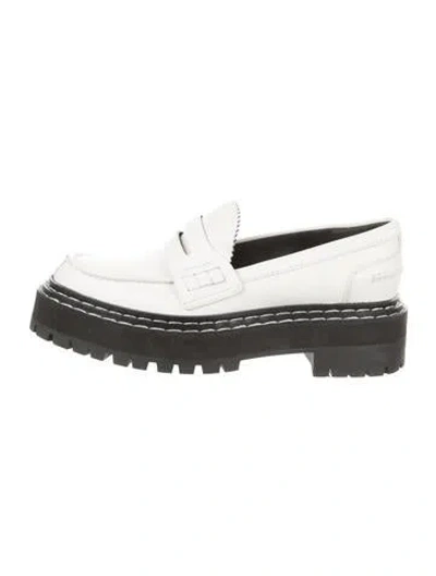 Pre-owned Proenza Schouler Leather Cutout Accent Loafers In White
