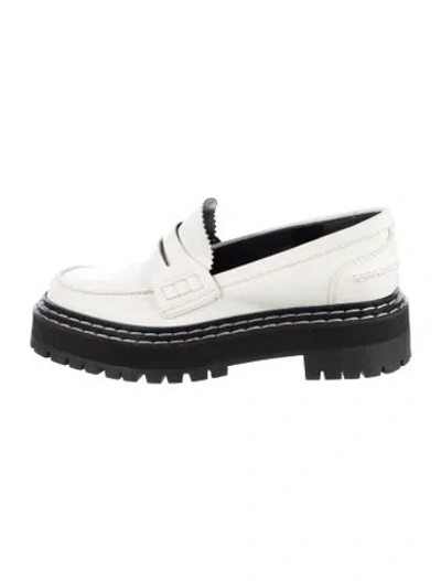 Pre-owned Proenza Schouler Leather Cutout Accent Loafers In White