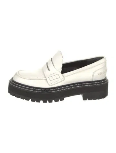 Pre-owned Proenza Schouler Leather Cutout Accent Loafers In White