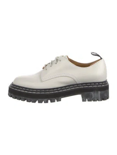 Pre-owned Proenza Schouler Leather Cutout Accent Oxfords In White