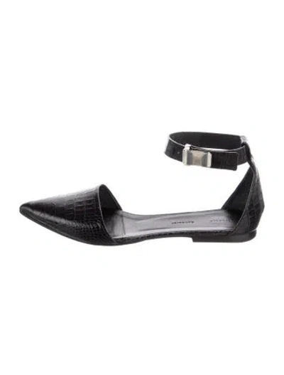 Pre-owned Proenza Schouler Leather D'orsay Flats In Black