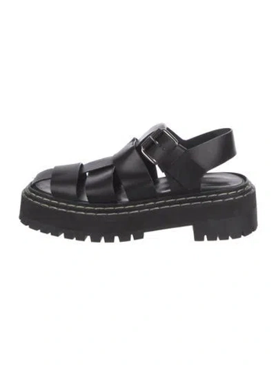 Pre-owned Proenza Schouler Leather Gladiator Sandals In Black