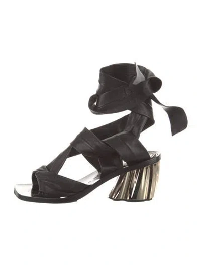 Pre-owned Proenza Schouler Leather Gladiator Sandals In Black