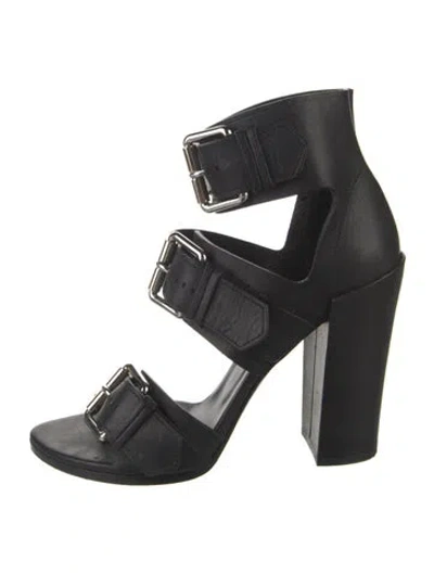 Pre-owned Proenza Schouler Leather Gladiator Sandals In Black