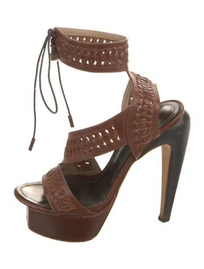 Pre-owned Proenza Schouler Leather Gladiator Sandals In Brown