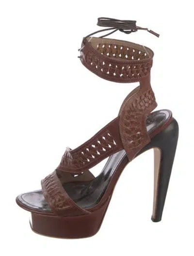 Pre-owned Proenza Schouler Leather Gladiator Sandals In Brown