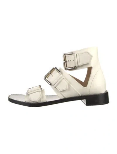 Pre-owned Proenza Schouler Leather Gladiator Sandals In White