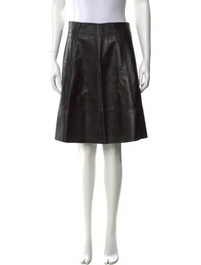 Pre-owned Proenza Schouler Leather Knee-length Skirt In Black